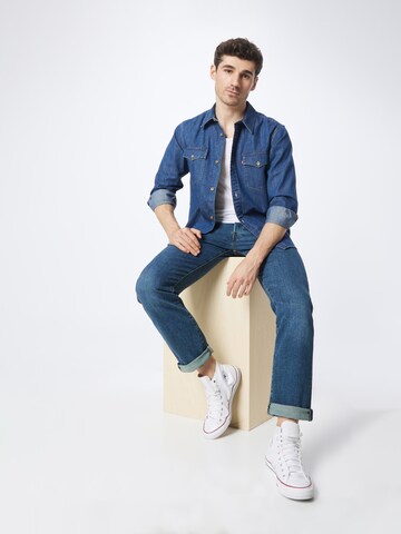 LEVI'S ® - Regular Fit Camisa 'Relaxed Fit Western' em azul