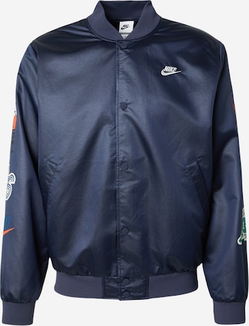 mėlyna Nike Sportswear Demisezoninė striukė 'CLUB VARSITY': priekis