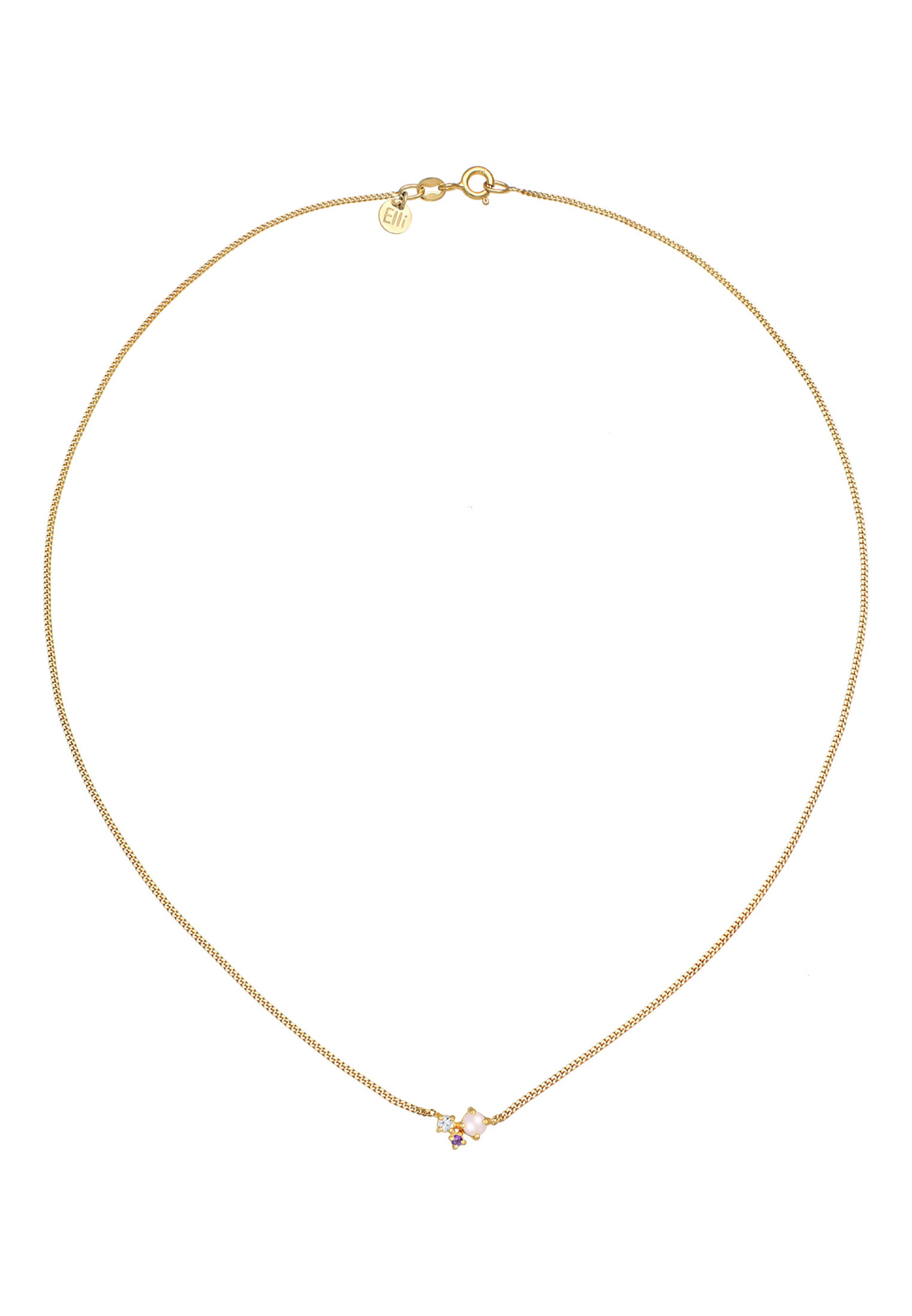 ELLI PREMIUM Halskette Edelstein in Gold: Vorderseite