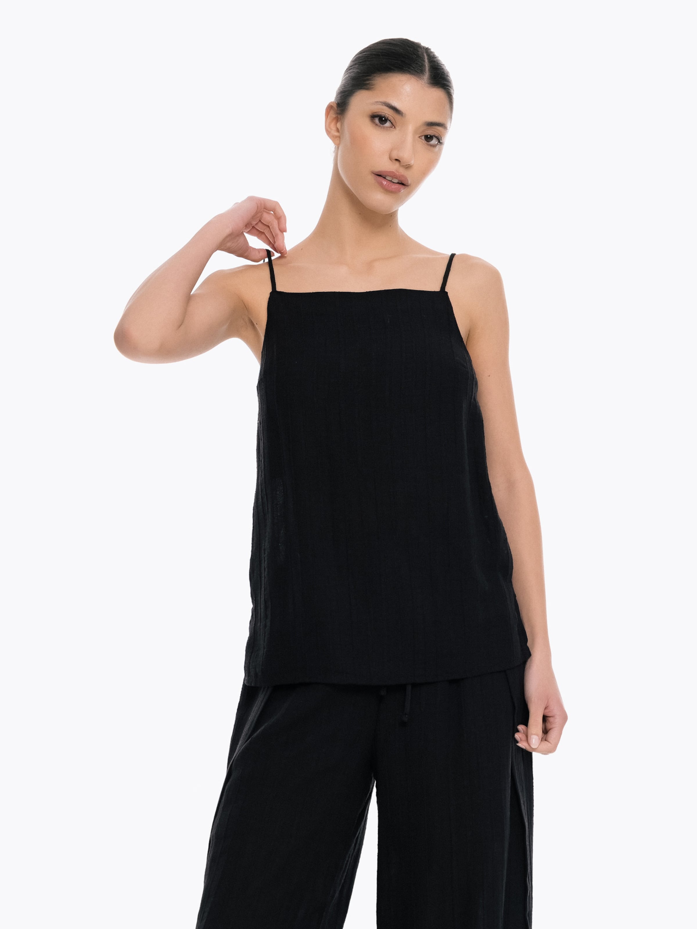 4TAILORS Top - fekete