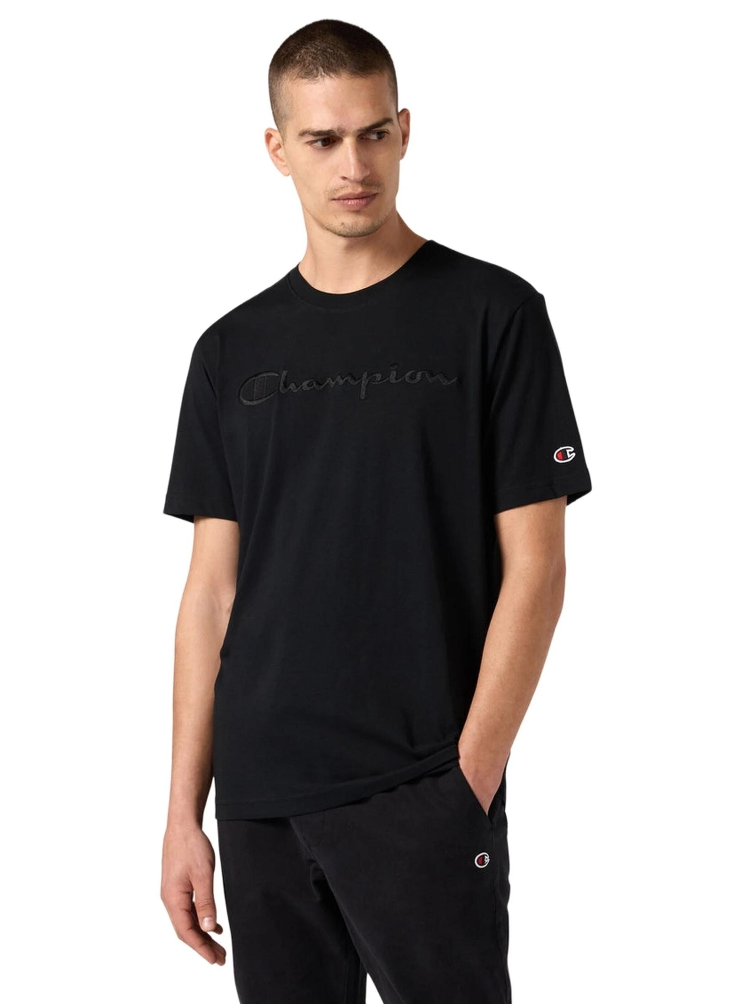 Champion -DO NOT USE- Shirt 'Camiseta champion negra icons embroidered logo tee'‌‌ in Schwarz: Vorderseite