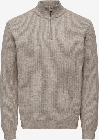 Only & Sons Trui 'ONSTegan' in Grijs: voorkant
