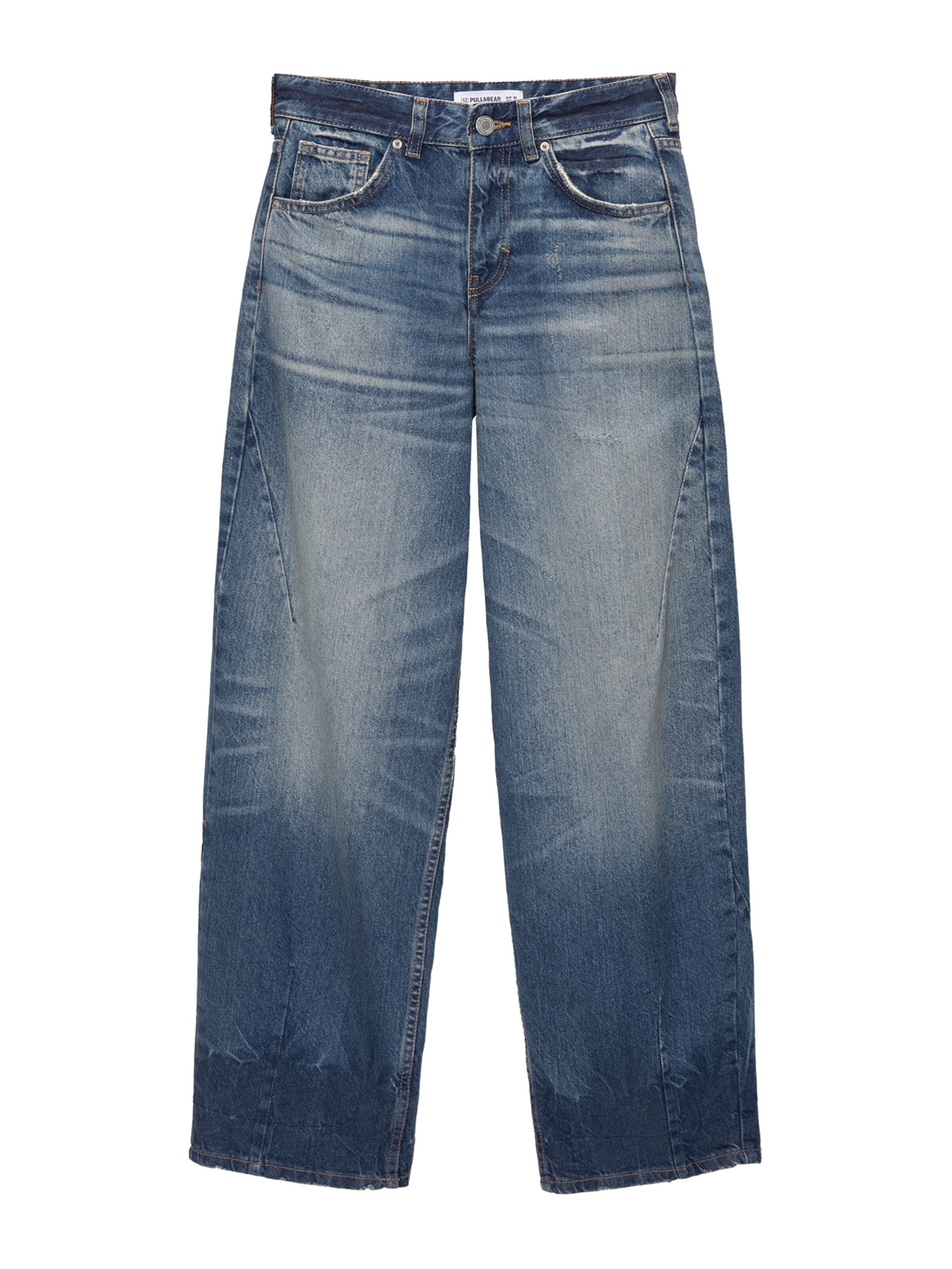 Pull&Bear Voľný strih Džínsy - Modrá: predná strana