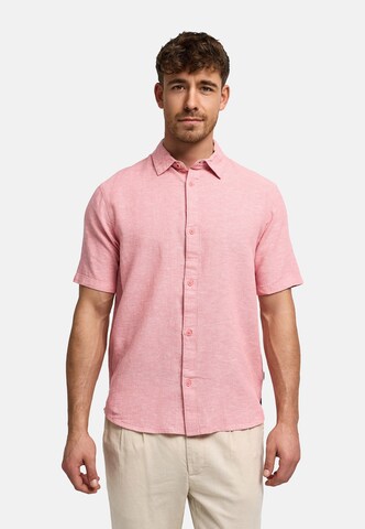 INDICODE JEANS Regular Fit Hemd ' Lino ' in Pink: Vorderseite