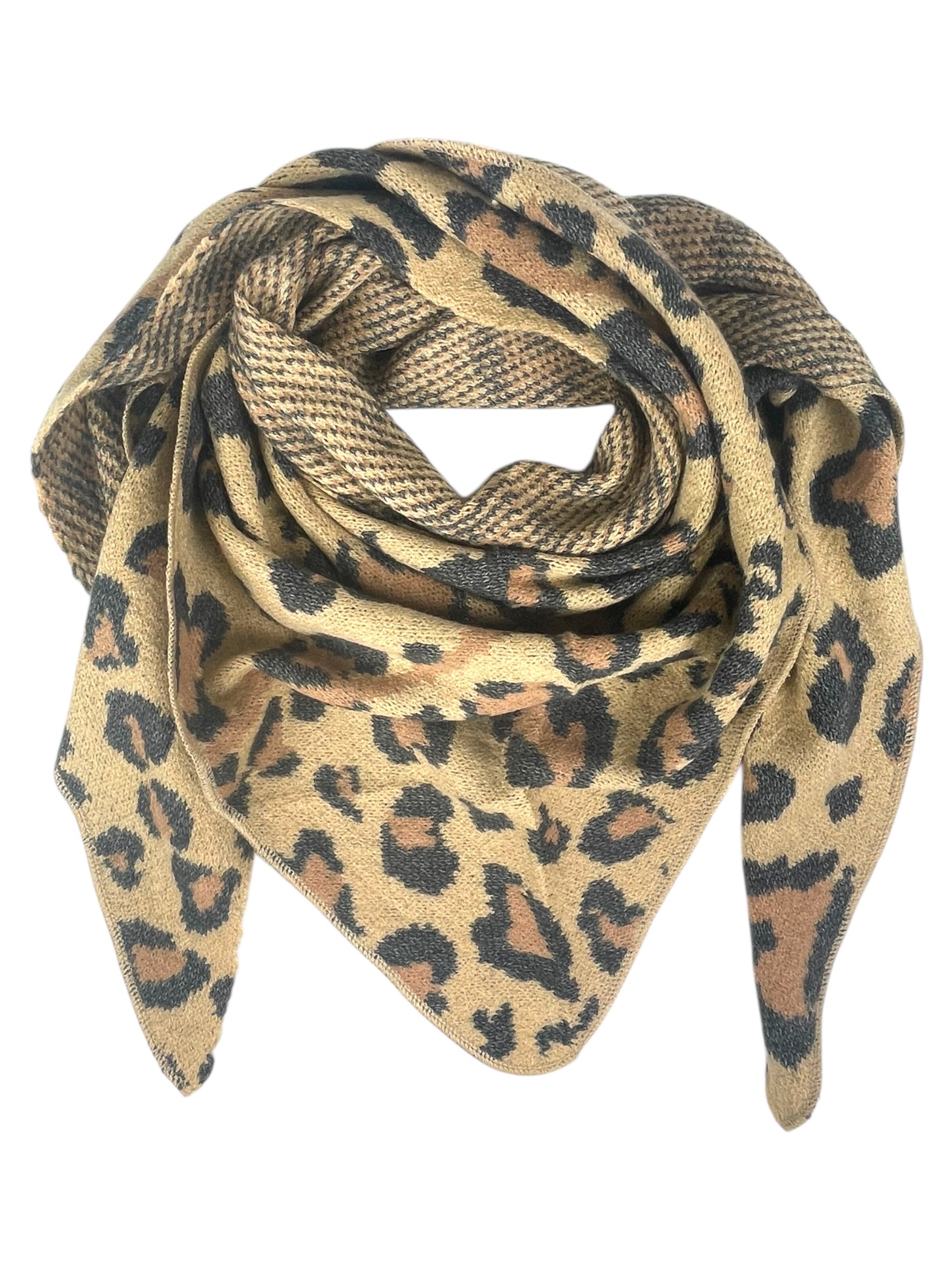 Kumixi Oversized Scarf 'Leo' in Brown: front
