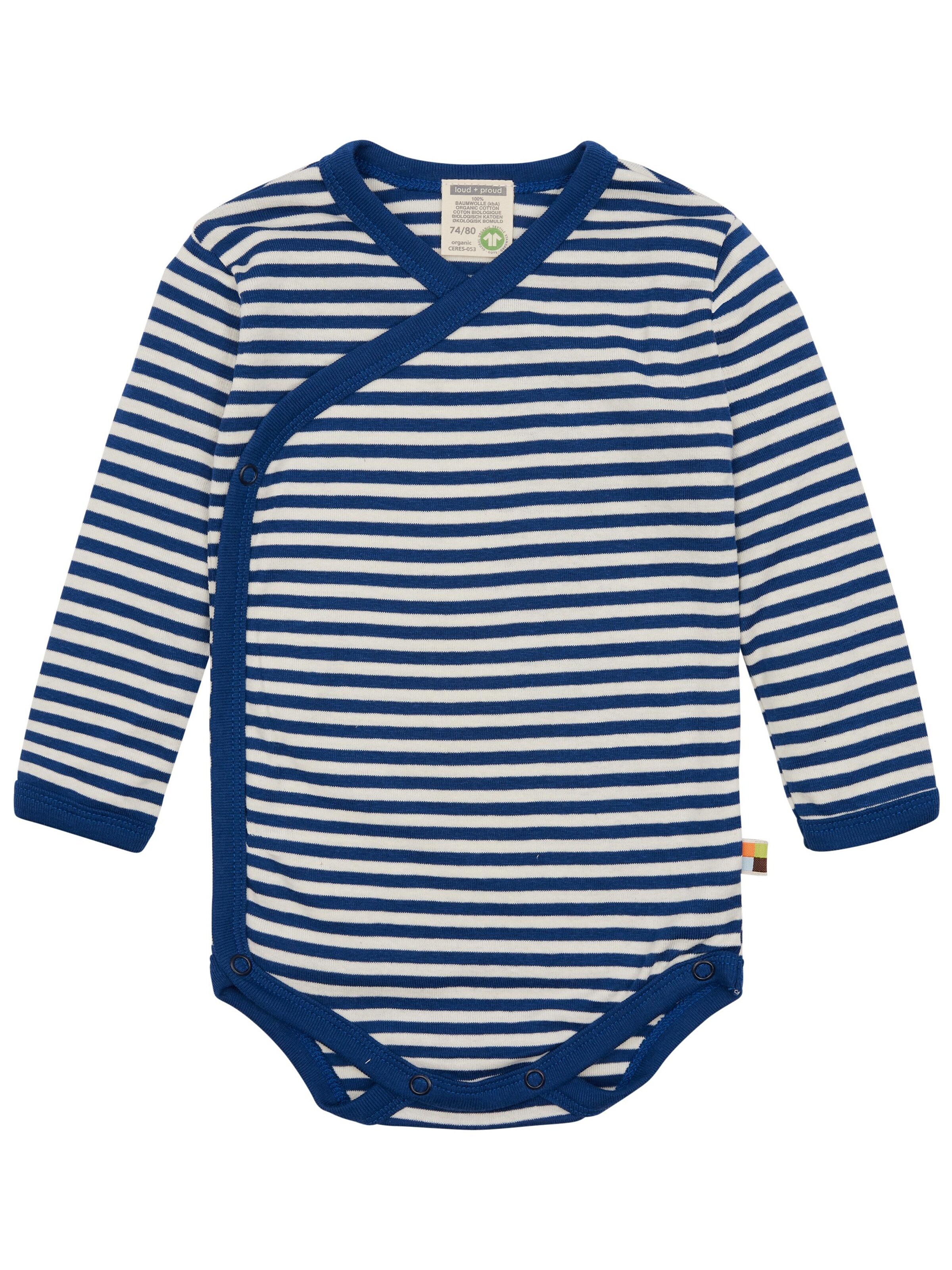 loud + proud Romper/Bodysuit in Blue: front