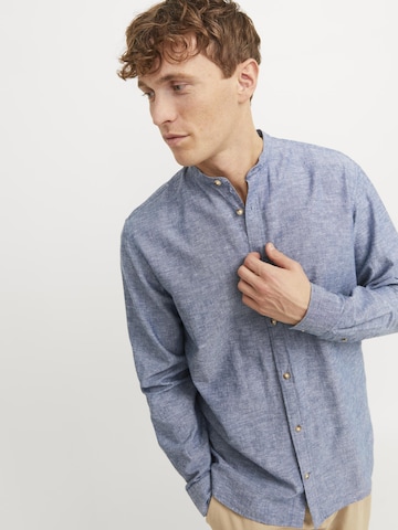 JACK & JONES Comfort fit Button Up Shirt 'Summer Band' in Blue