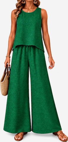 SPORTS36.NL Dress 'Women's Sleeveless Linen-Blend 2-Piece Set' in Green: front