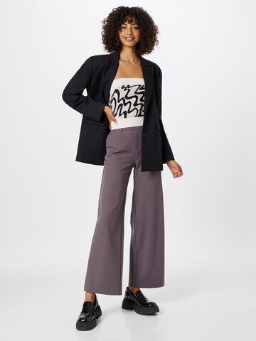 OBJECT Wide leg Pants 'Lisa' in Grey