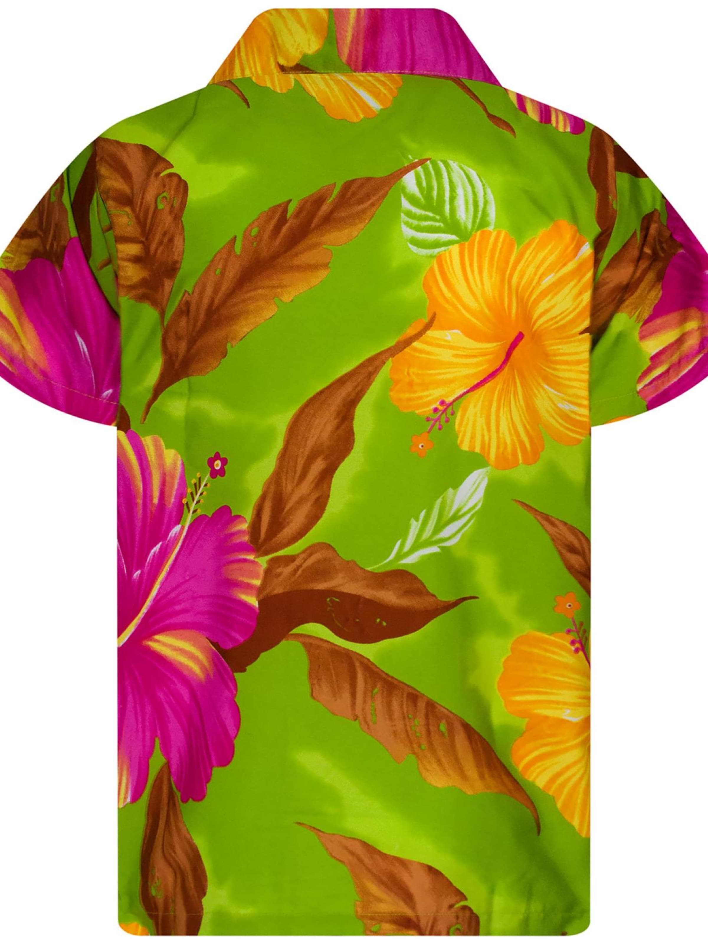 King Kameha Shirt 'Big Flower' in Groen