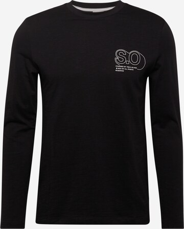 s.Oliver T-shirt i svart: framsida