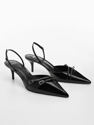 MANGO Дамски обувки на ток с отворена пета 'TIRA' в черно