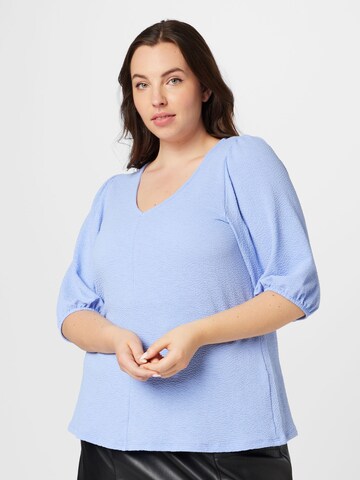 EVOKED Blouse in Blauw: voorkant