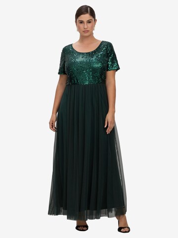 SHEEGO Evening Dress in Green: front