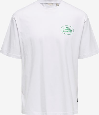 Only & Sons Paita 'ONSNATHAN' värissä vihreä / valkoinen, Tuotenäkymä