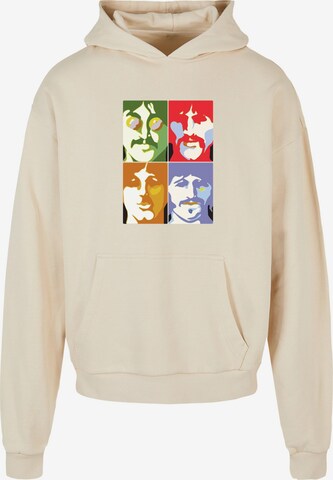 Merchcode Sweatshirt 'Beatles - 'Color Heads' in Beige: predná strana