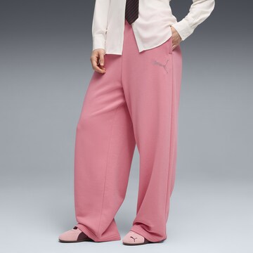 Wide Leg Pantalon 'Essentials' PUMA en rose : devant