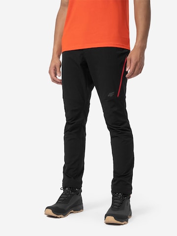 4F Slim fit Outdoor trousers in Black: front