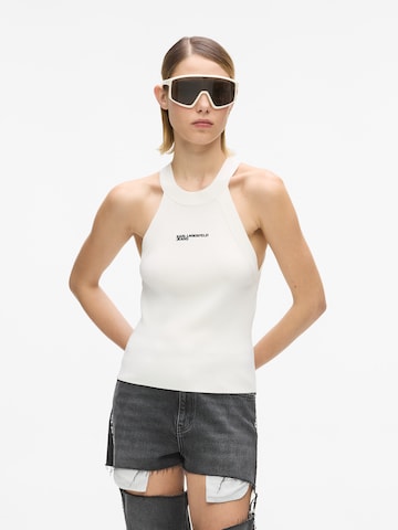 KARL LAGERFELD JEANS - Top de punto en blanco: frente