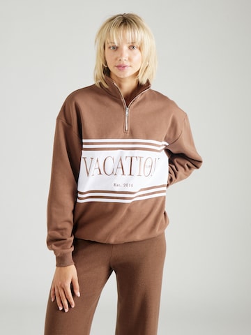 On Vacation Club Sweatshirt in Brown: front