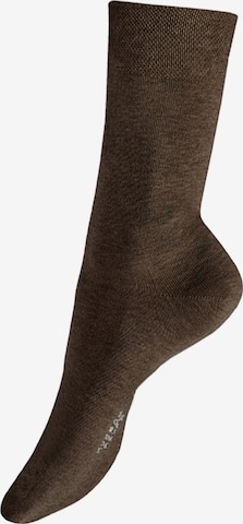 Hudson Socken 'Relax Cotton' in Braun: Vorderseite