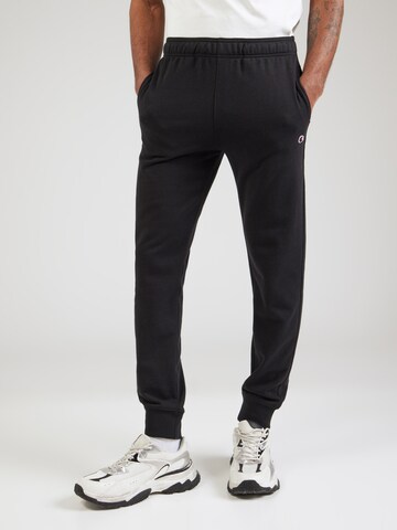 Champion Authentic Athletic Apparel Tapered Trousers in Black: front