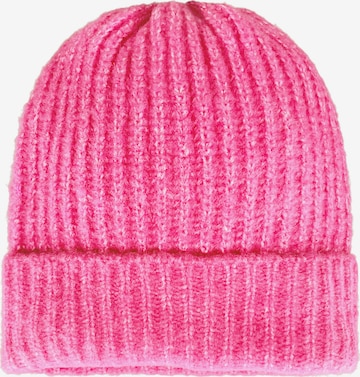 Cartoon Beanie in Pink: front