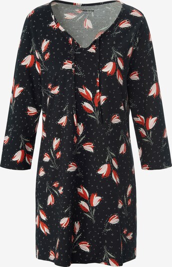 Green Cotton 3/4-Arm-Shirt in rot / schwarz, Produktansicht