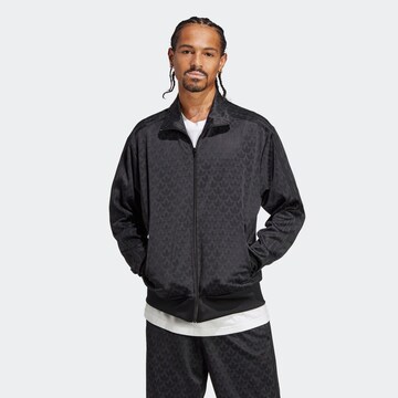 ADIDAS ORIGINALS Zip-Up Hoodie 'Graphics Monogram' in Black: front