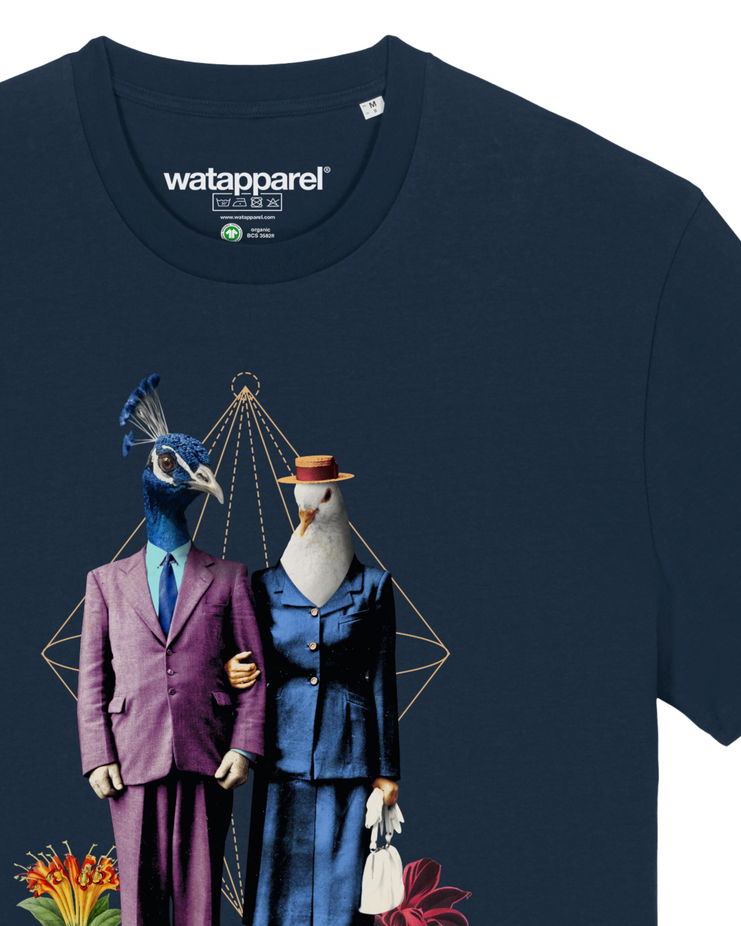 Maglietta ' Fancy Birds ' di Watapparel in blu