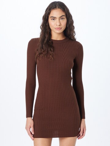 PIECES Knit dress 'Crista' in Brown: front