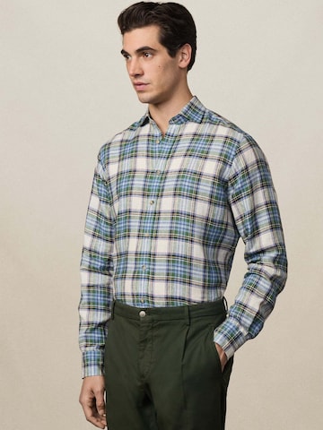 Hackett London Regular Fit Hemd 'Heritage Madras' in Grün