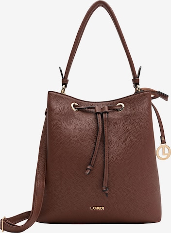 L.CREDI Beuteltasche 'Ebony' in Braun: Vorderseite