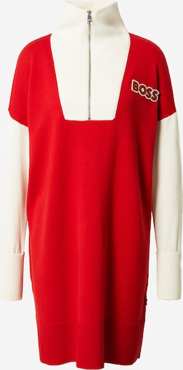 BOSS Knitted dress 'FININA' in Red / White, Item view