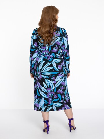 YOEK Jurk ' Wrap Detail ' in Blauw