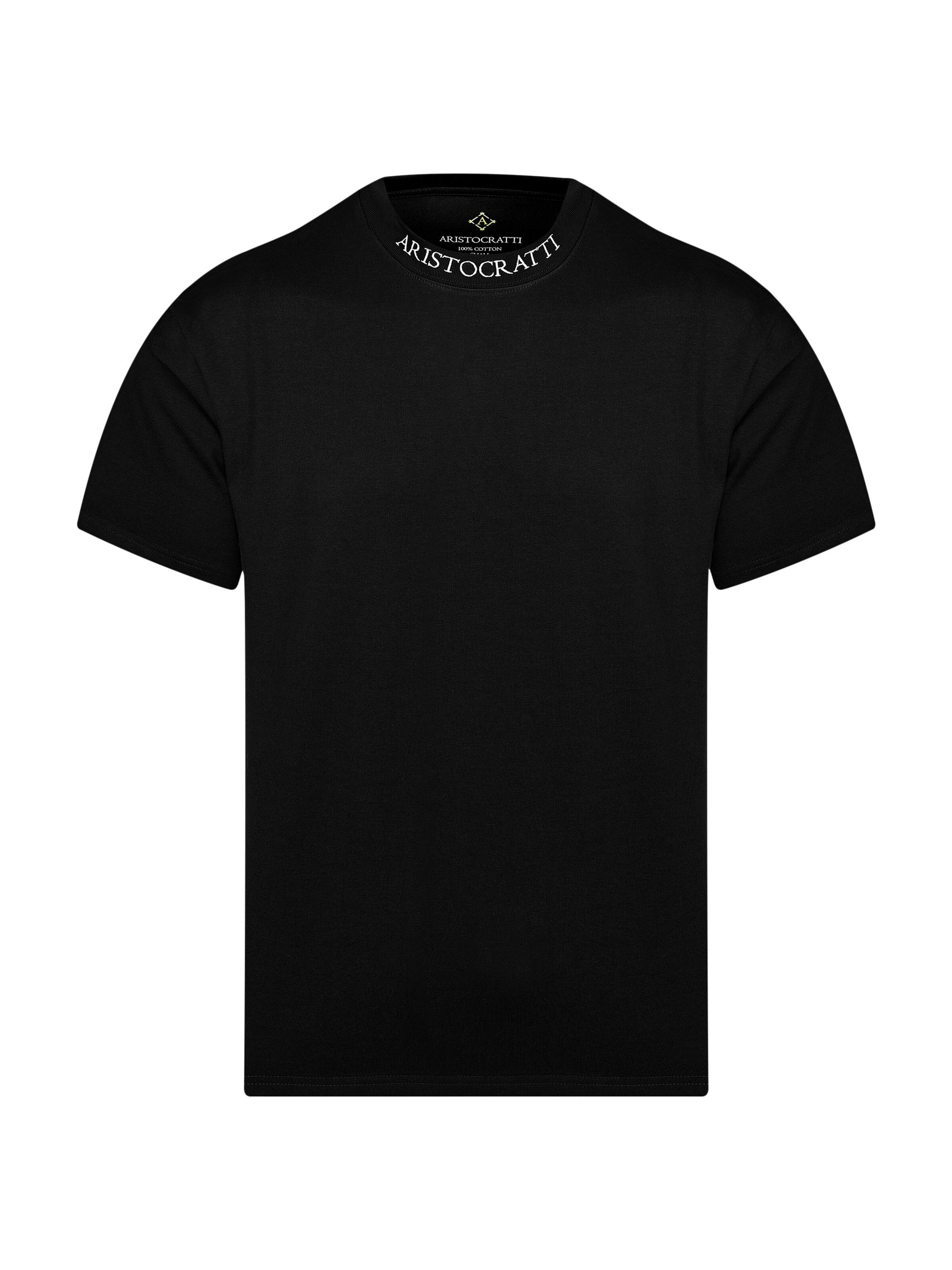 ARISTOCRATTI Shirt 'ORIGIN – Black Classic Cotton T-Shirt'‌ in Schwarz: Vorderseite