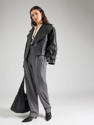 HUGO Tapered Παντελόνι με τσάκιση 'Hendia' σε γκρι