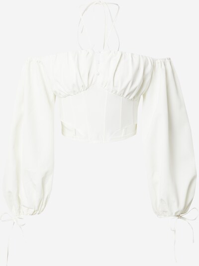 Top 'Poplin Bardot' Missguided pe alb, Vizualizare produs