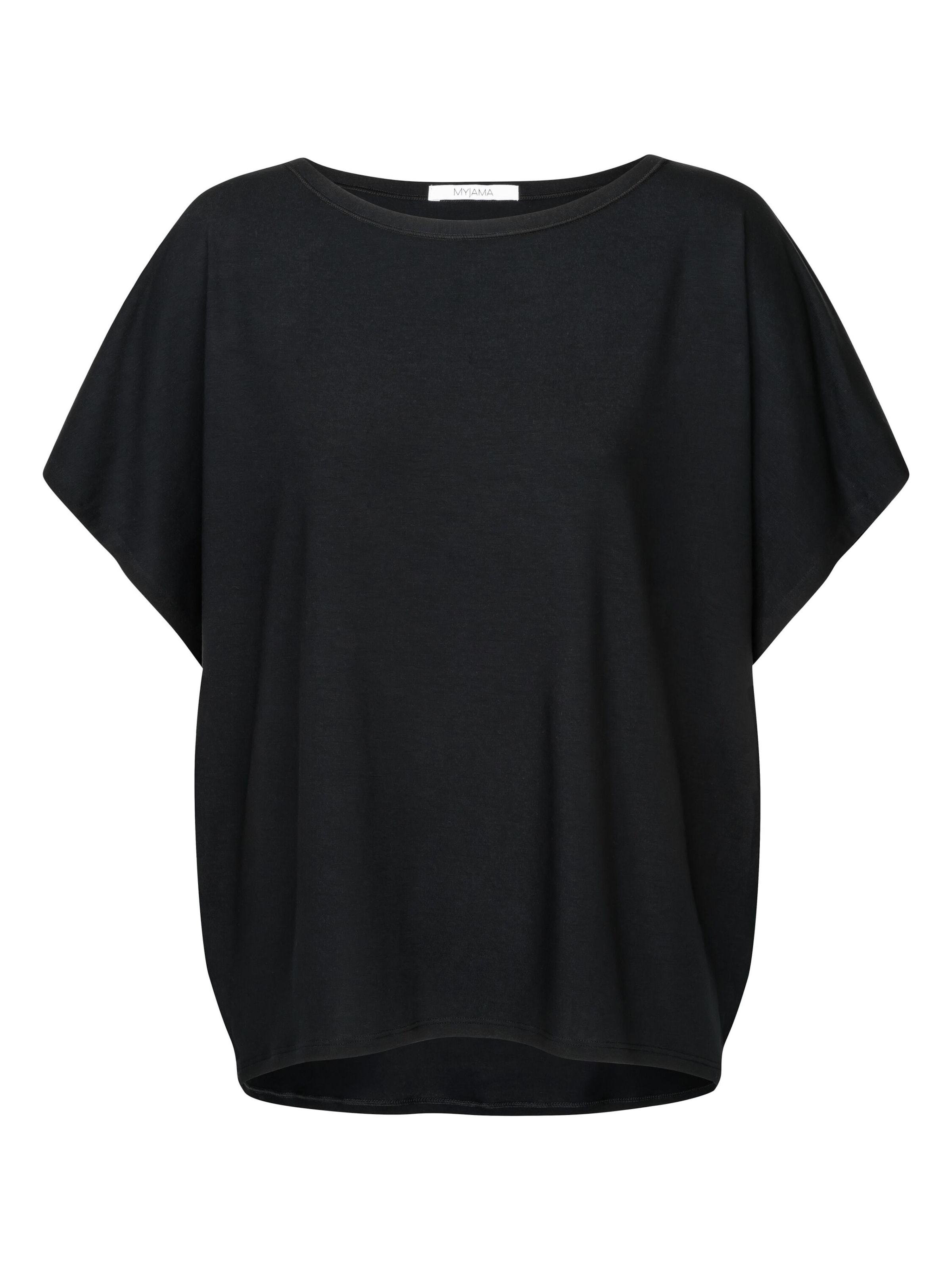 Myjama Schlafshirt 'Curly' in Schwarz: Vorderseite