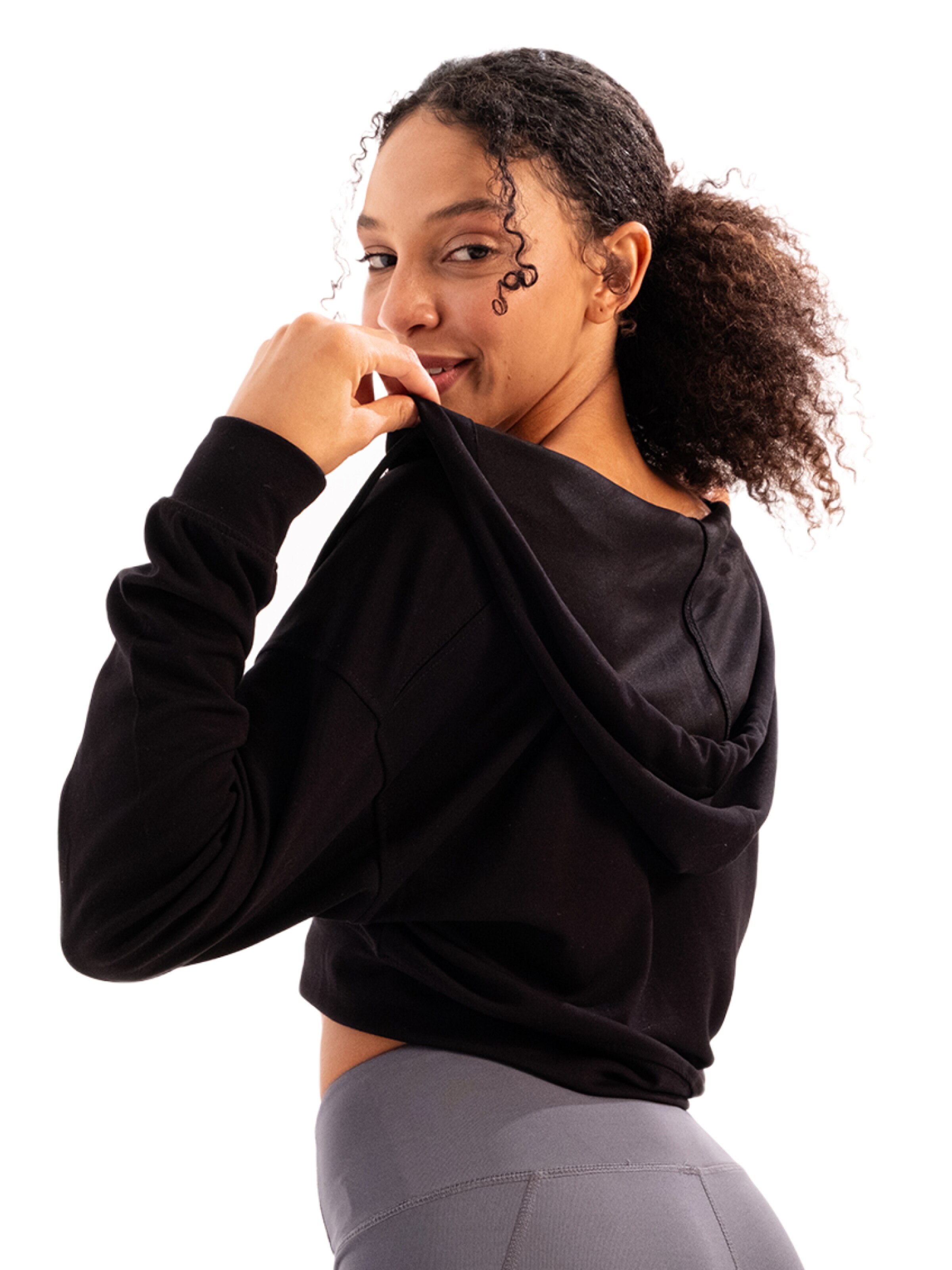 Justever Zip-Up Hoodie 'Ana9' in Black