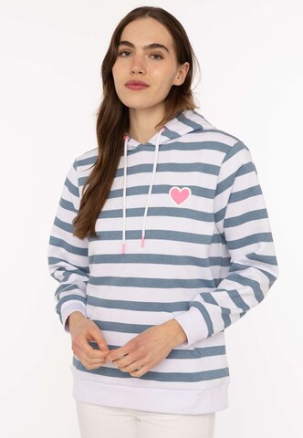 Sweat-shirt Zwillingsherz en bleu : devant