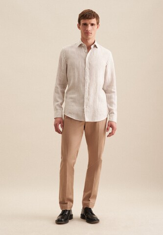 SEIDENSTICKER Slim Fit Businesshemd 'Slim' in Beige