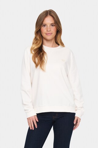 SAINT TROPEZ Sweatshirt 'Fanile' i hvid: forside