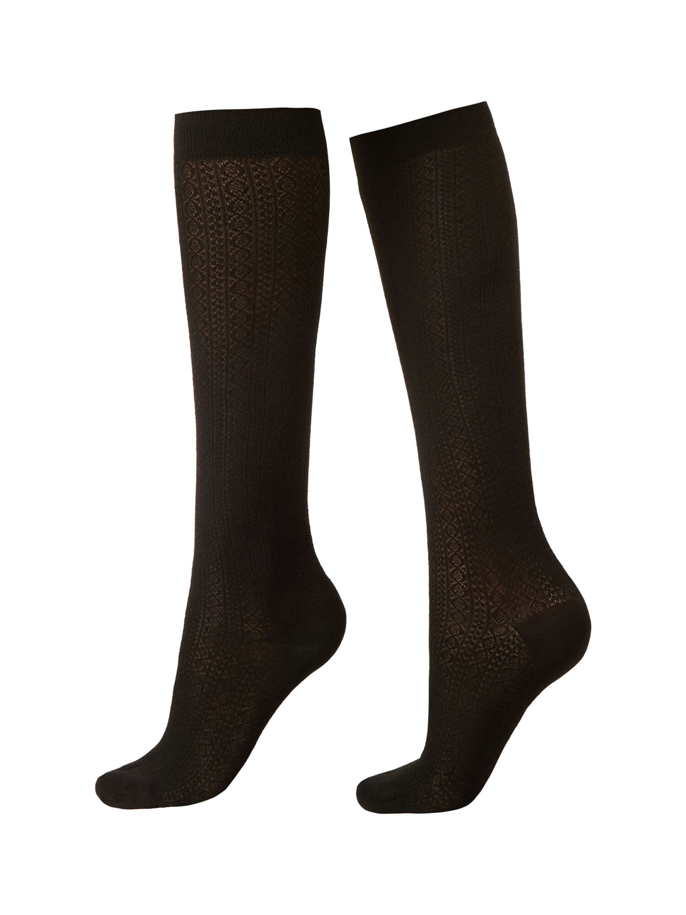 CALZEDONIA Knee High Socks in Black: front
