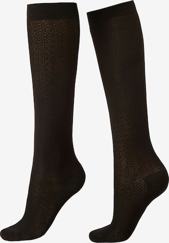 CALZEDONIA Knee High Socks in Black: front