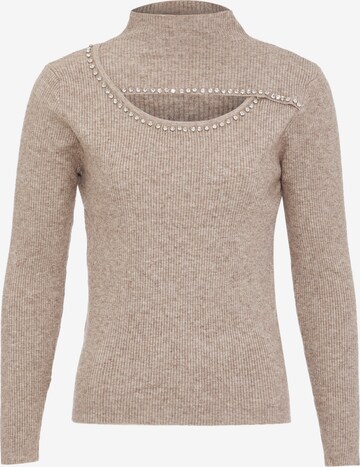 Pull-over nolie en marron : devant