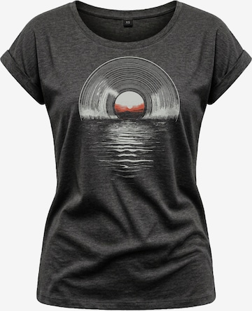 MAKAYA Shirt 'Sea Record' in Grey: front