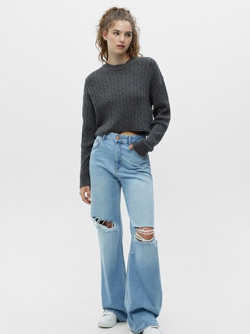 Pull&Bear Пуловер в сиво