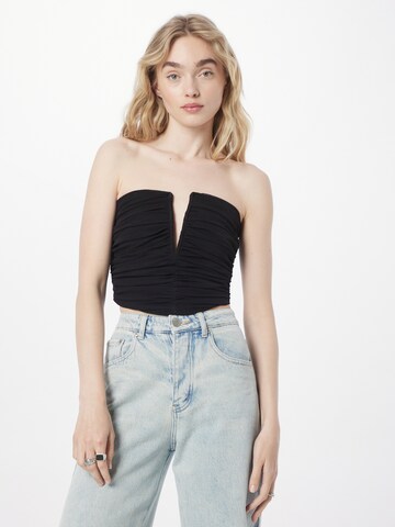 Misspap Top in Black: front