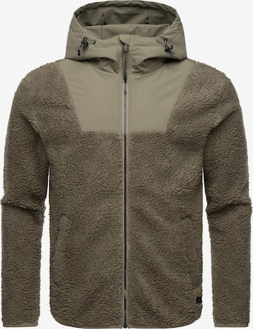 Ragwear Athletic Fleece Jacket 'Adar' in Green: front